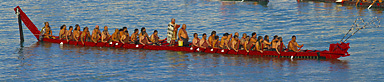  RWC Water front_Maori Canoe and Maori Chief